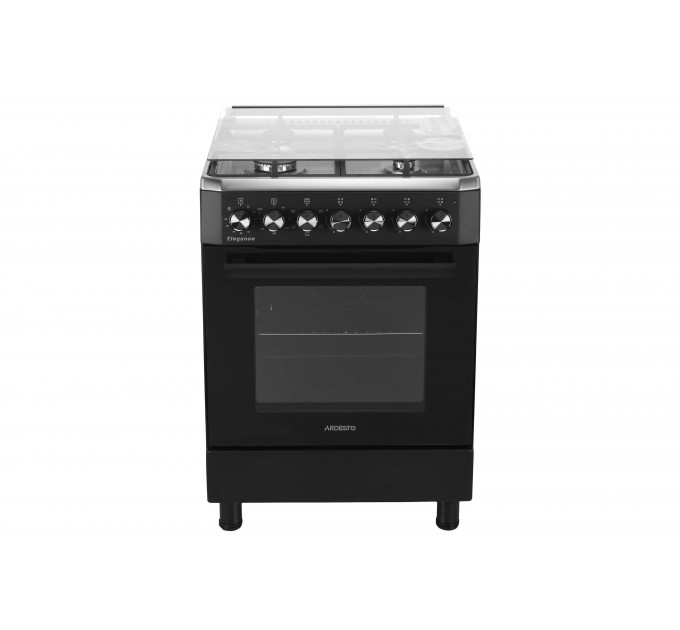 Плита ARDESTO комби Elegance, 66л, 60x60см, конвекция, чугун, подсветка, форсунки LPG (подключение газового баллона), черный