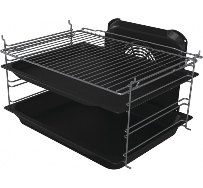 Плита Gorenje комби, 71л, 60x60см, дисплей, IconLed, чугун, белый