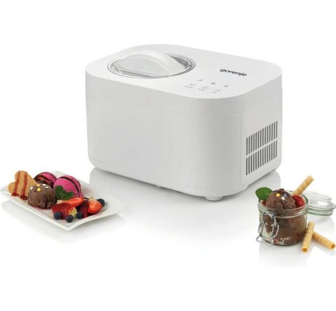 Мороженица Gorenje 100Вт, чаша-1л, время приготовл.-30мин, пластик, бело-серый