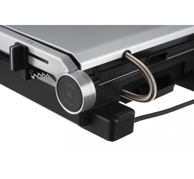 Гриль ARDESTO прижимной 2000Вт, темп. режимов-6, съёмные пластины, раскрытие на 180°, металл, серебристый