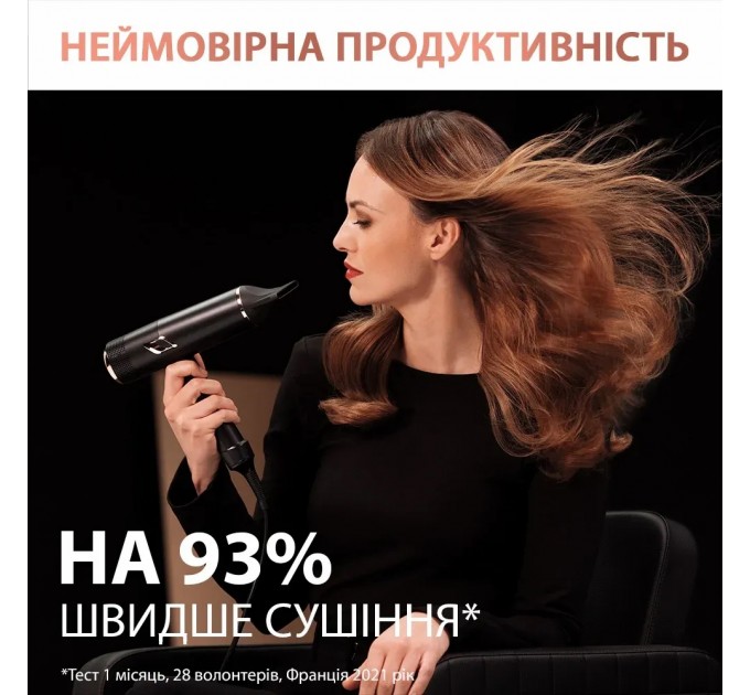 Фен Rowenta Ultimate Experience Maestria, 2000Вт, 3 режими, дифузор, кейс для зберігання, іоніз-я, хол. обдув, чорний