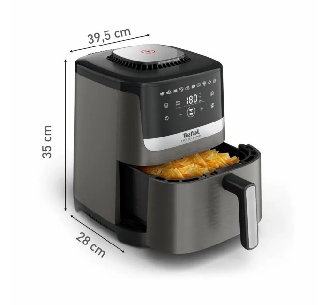 Мультипіч Tefal Easy Fry Silence, 1670Вт, чаша-5л, сенсорне керув., 10 програм, пластик, темно сірий-чорний