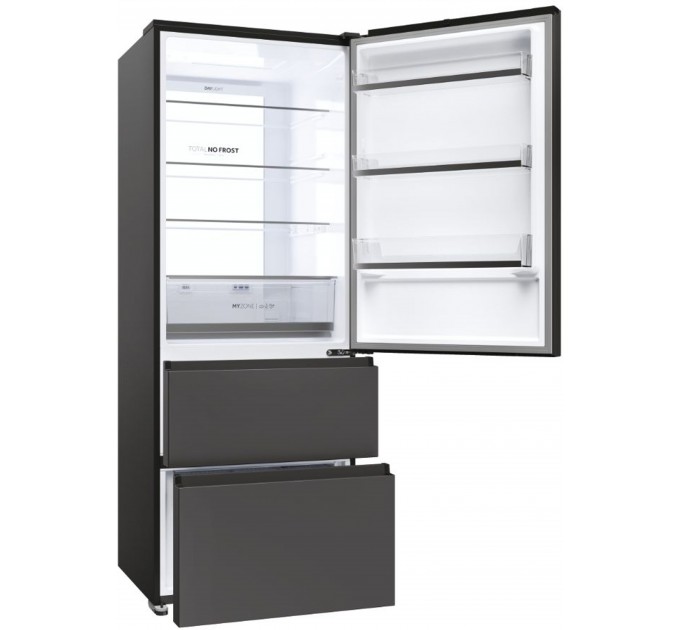 Холодильник Haier многодверный, 190.5x70х64.8, холод.отд.-354л, мороз.отд.-174л, 3дв., А+, NF, инв., дисплей, зона нулевая, черный