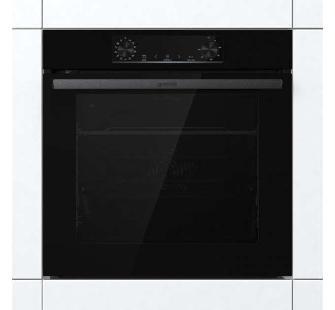 Духовой шкаф Gorenje электрический, 77л, A+, пар, дисплей, пиролиз, черный