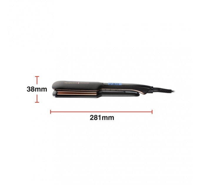 Випрямитель Remington PROluxe Midnight Wide Plate Straightener, темп.режимов-9, 150-230С, чехол, дисплей, керамика, черный