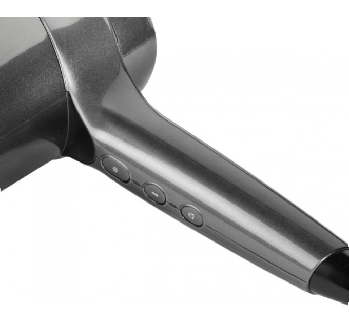 Фен Babyliss Titanium Shine, 1600Вт, 3 режими, іонізація, хол. обдув, 2 насадки, темно-сірий