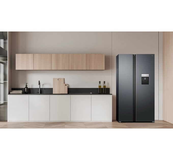 Холодильник TCL SBS, 177х92х63см, холод.отд.-322л, мороз.отд.-156л, 2дв., A++, NF, инв., диспл внешн., зона св-ти, диспенсер, нерж