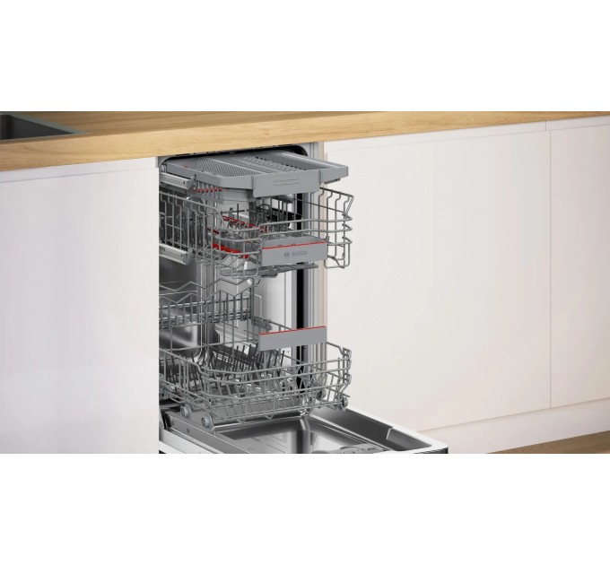 Посудомийна машина Bosch вбудована, 10компл., A+, 45см, дисплей, 3й кошик, білий