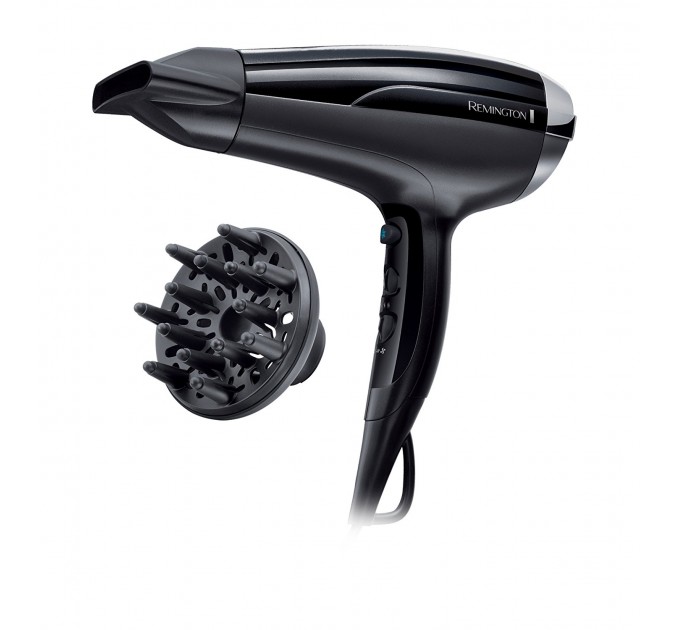 Фен Remington Pro-Air Shine, 2300Вт, режимов-3, дифузор,турмалиновая иониз-я, хол. обдув, черный