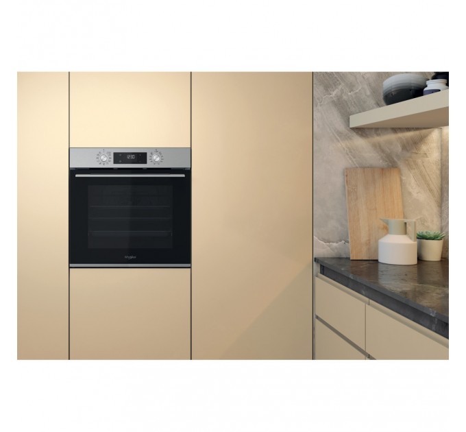 Духовой шкаф Whirlpool электрический, 71л, A+, дисплей, конвекция, телескопические направляющие, нерж