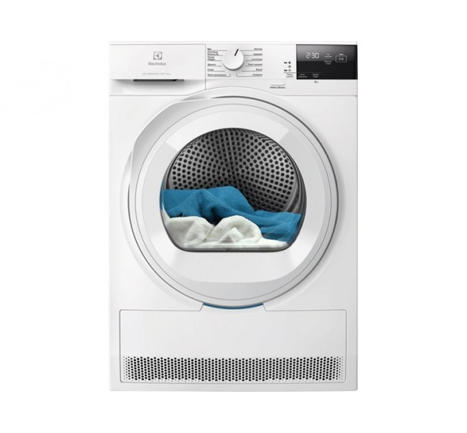 Сушильна машина Electrolux тепловий насос, 8кг, A++, 64см, дисплей, білий