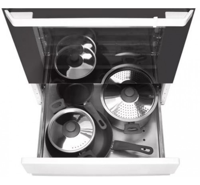 Плита Hansa комбінована, 62л, 50x60см, конвекція, чавун, білий