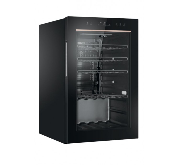 Холодильник Haier для вина, 82x49.7х58, холод.отд.-118л, зон - 1, бут-49, ST, дисплей, черный