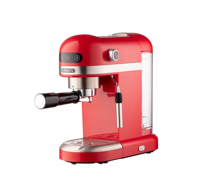 Кавоварка ARDESTO ріжкова 1.4л, мелена, ручний капучинатор, підігрів чашок, червоний