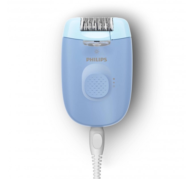 Эпилятор Philips Series 2000 дисковый, от сети, сух., с подсветкой, насадок-2, голубой