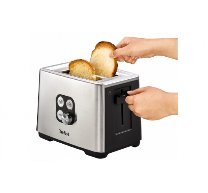 Тостер Tefal Cube 900Вт, металл/пластик, черный