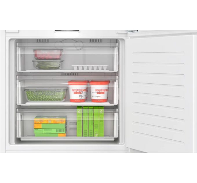 Холодильник Bosch встраиваемый с нижн. мороз., 194х71х55, xолод.отд.-284л, мороз.отд.-98л, 2дв., NF, белый