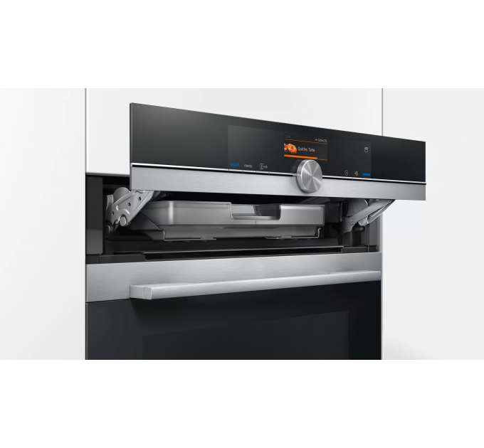 Духовой шкаф Siemens электрический компактный, 47л, A+, дисплей, конвекция, нерж