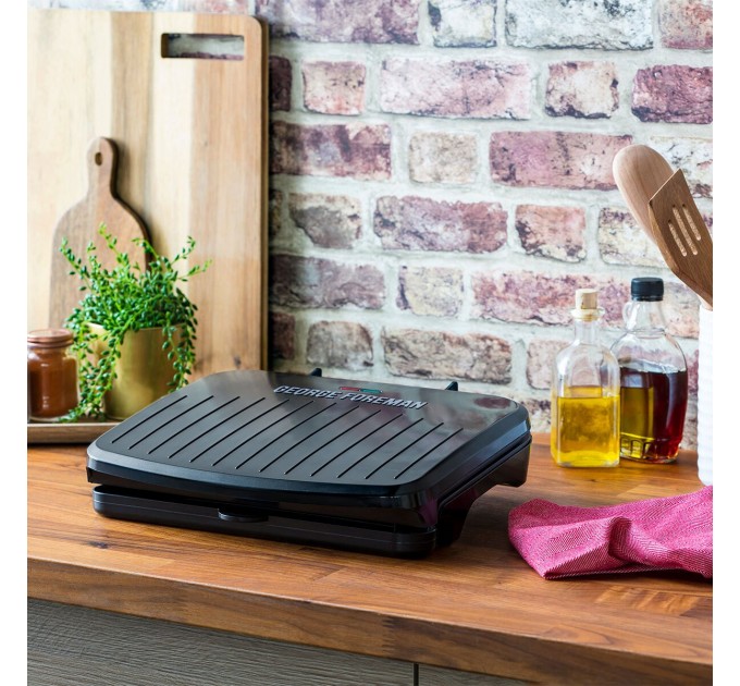 Гриль George Foreman прижимний Fit Grill Medium 1630Вт, темп. режимів-1, пластик, чорний