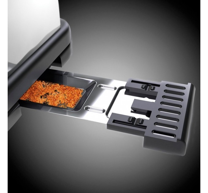 Тостер Russell Hobbs Classic 1100Вт, длинные слоты, металл, бежевый