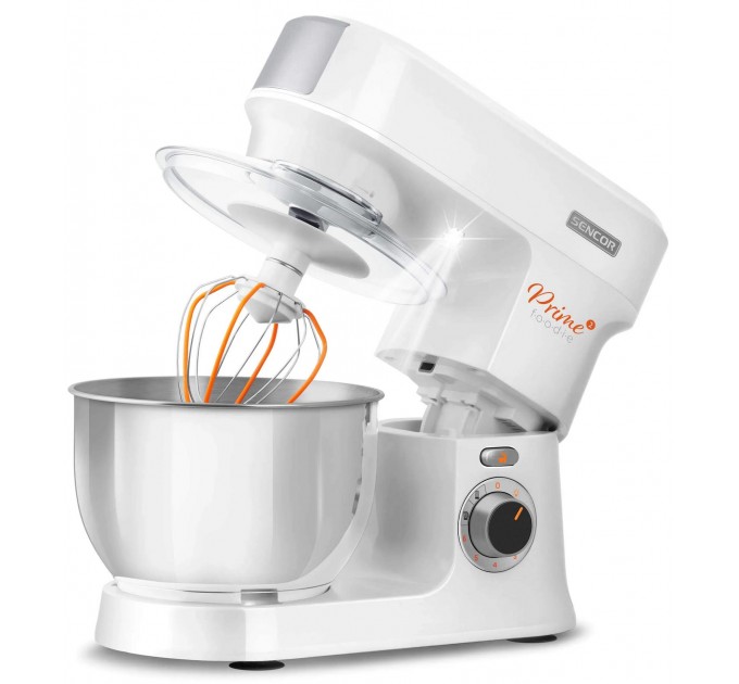 Кухонная машина Sencor 1000Вт, чаша-металл, корпус-пластик, насадок-15, белый