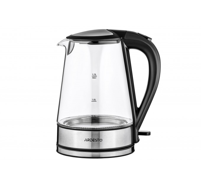 Электрочайник ARDESTO 1.7л, Strix, стекло, чёрный