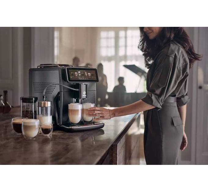 Кавомашина Saeco Xelsis Deluxe 1.7л, зерно + мелена, автомат.капучинатор, авторецептів - 22, сріблястий