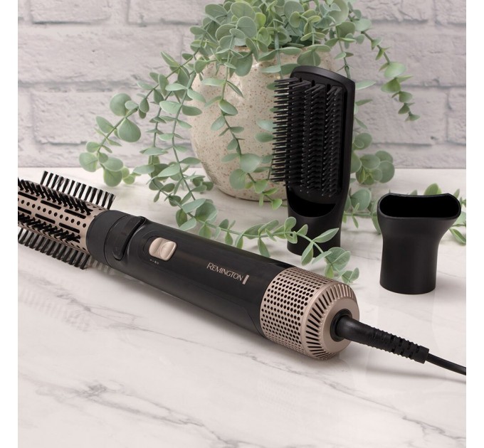 Фен-щетка Remington Blow Dry & Style Caring, 1000Вт, режимов-2, ионизиция, хол. обдув, керамика, черный