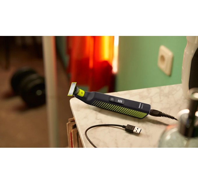 Бритва електр. Philips OneBlade Pro, Li-Ion, сух.+волог., індикатор заряду, чорний