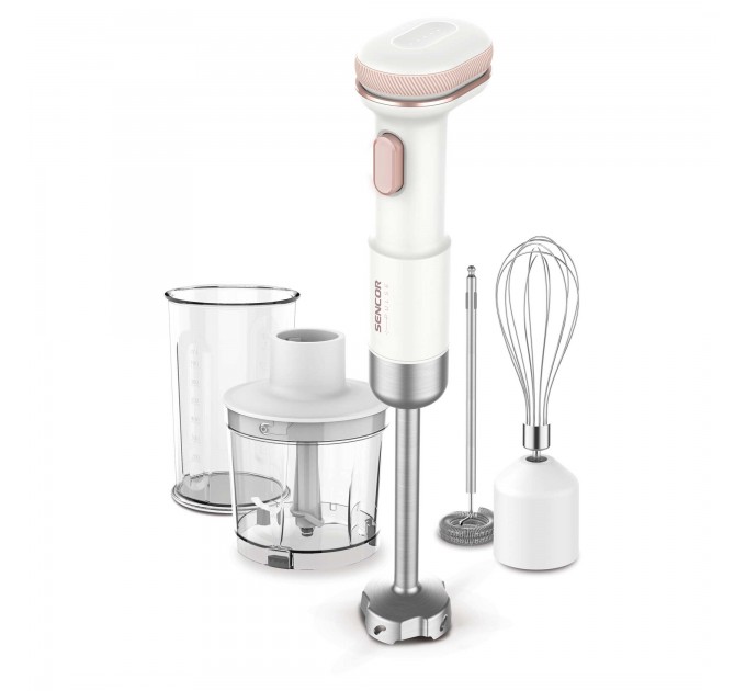 Блендер погружной Sencor Pulse, 180Вт, 4в1, чаша-700мл, безпроводной, USB-C, белый