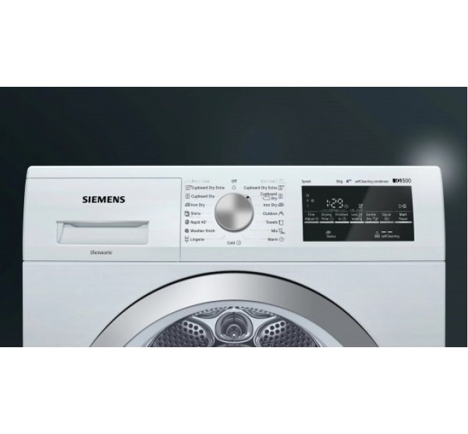 Сушильная машина Siemens тепловой насос, 8кг, A++, 60см, дисплей, белый