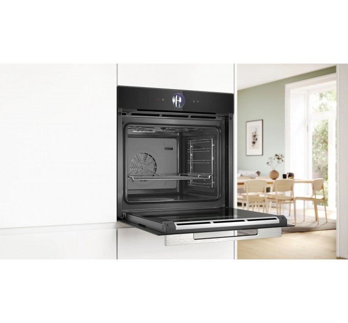 Духова шафа Bosch електрична, 71л, A+, дисплей, конвекція, пара, чорний