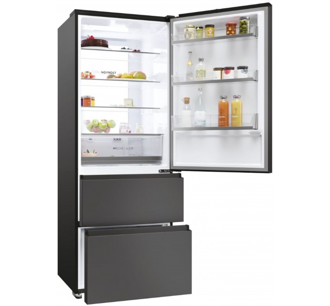 Холодильник Haier многодверный, 190.5x70х64.8, холод.отд.-354л, мороз.отд.-174л, 3дв., А+, NF, инв., дисплей, зона нулевая, черный