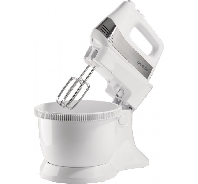 Міксер Gorenje стаціонарний 500Вт, насадки-4, чаша-пластик, 3л, білий