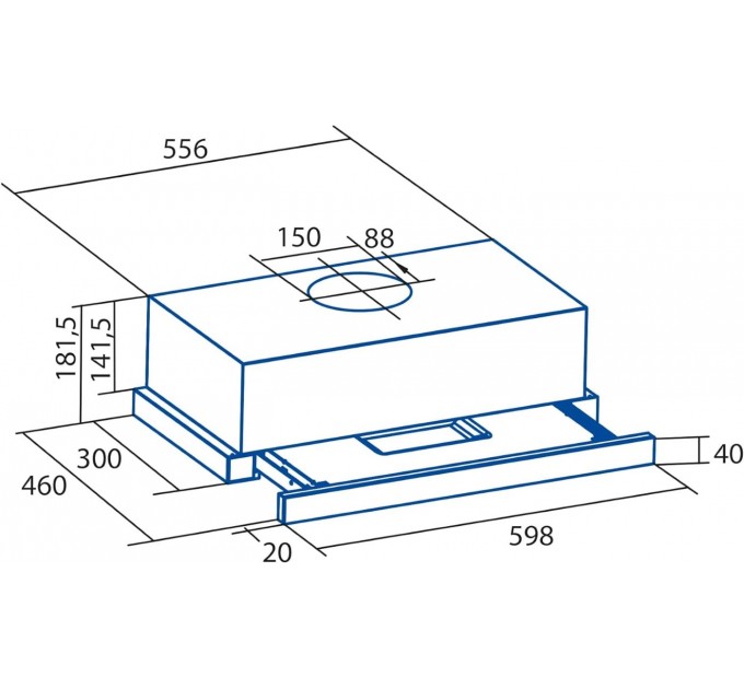 Витяжка Cata телескопічна, 60см, 698м.куб/год, TFH 6430 gwh, білий
