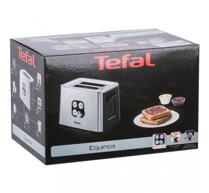 Тостер Tefal Cube 900Вт, металл/пластик, черный