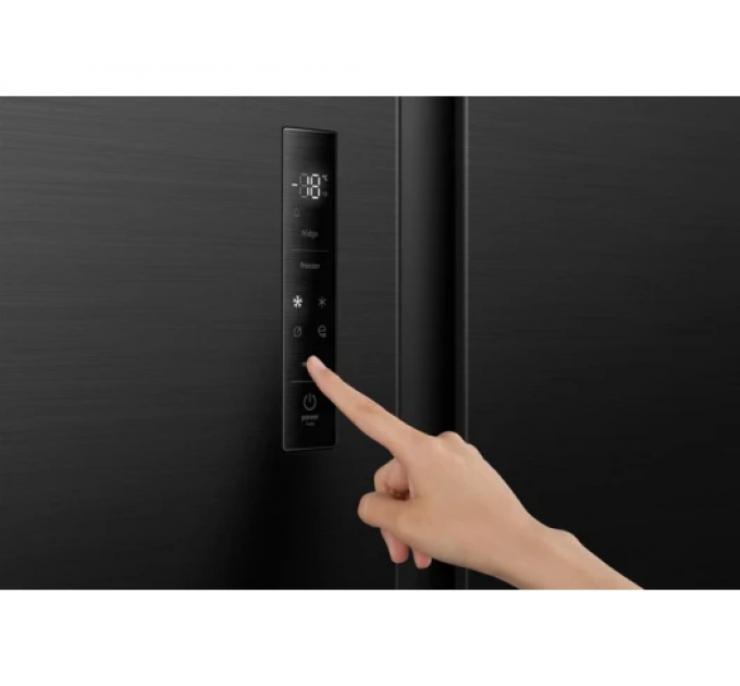 Холодильник SBS Gorenje, 179х62х92см, 2 дв., 345(186)л, А+, NF+, Инв. , Зона св-ти, Внешн.диспл, черный