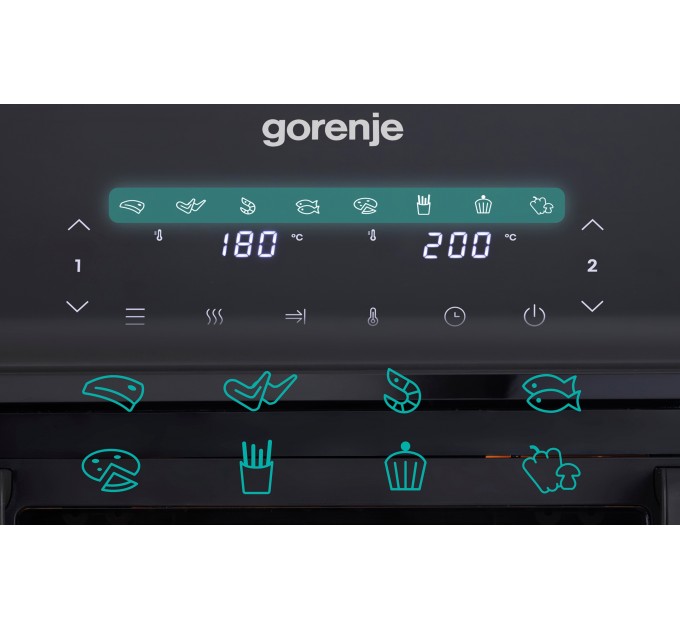 Мультипеч Gorenje 2700Вт, чаша-9л, сенсорное управл., 8 авто. программ, пластик, черный