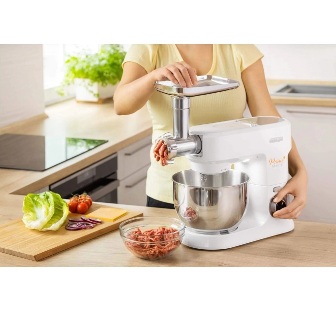 Кухонная машина Sencor 1000Вт, чаша-металл, корпус-пластик, насадок-15, белый