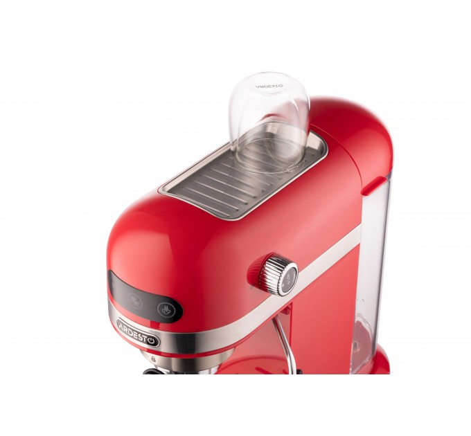 Кавоварка ARDESTO ріжкова 1.4л, мелена, ручний капучинатор, підігрів чашок, червоний