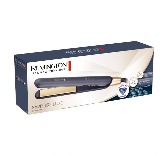 Випрямляч Remington Sapphire Luxe, 150-230С, чохол, кераміка, сапфіровий