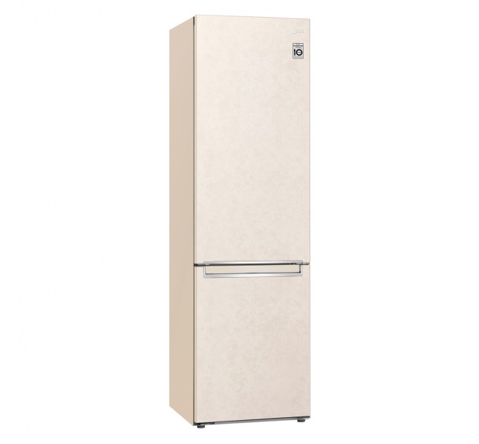 Холодильник LG с нижн. мороз., 203x60х68, , холод.отд.-277л, мороз.отд.-107л, 2дв., E, NF, инв., диспл внутр., зона св-ти, бежевый