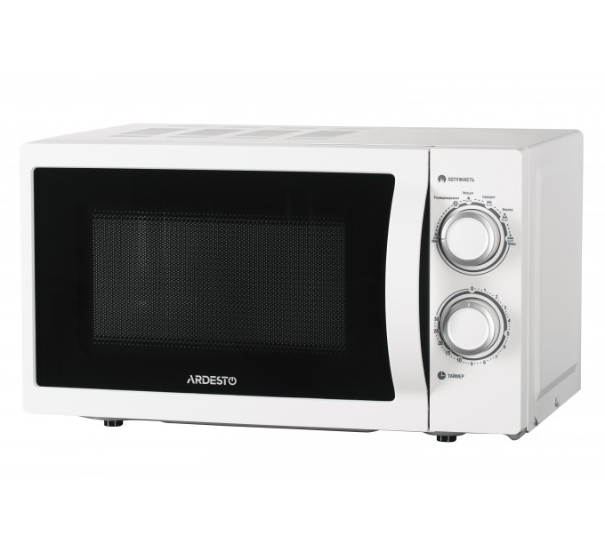 Мікрохвильова піч ARDESTO, 20л, мех.керув., 700Вт, відкр.ручкою, білий