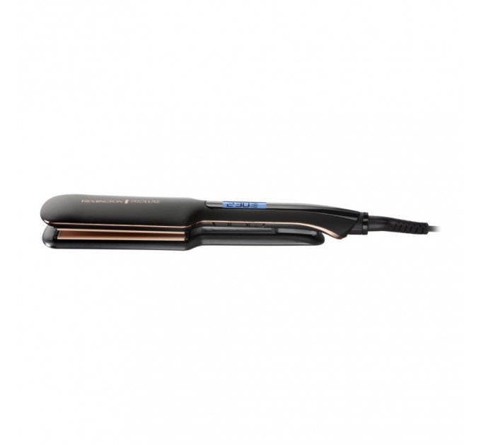 Випрямитель Remington PROluxe Midnight Wide Plate Straightener, темп.режимов-9, 150-230С, чехол, дисплей, керамика, черный