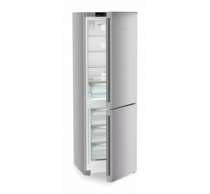 Холодильник Liebherr з нижн. мороз., 185.5x59.7х67.5, холод.відд.-225л, мороз.відд.-94л, 2дв., D, NF, диспл внутр., сірий