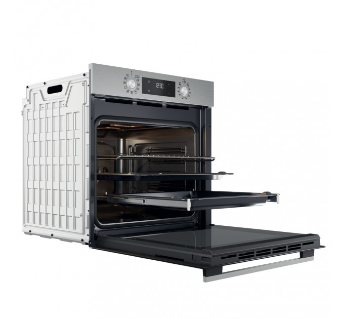 Духовой шкаф Whirlpool электрический, 71л, A+, дисплей, конвекция, телескопические направляющие, нерж
