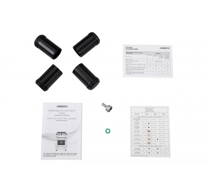 Плита ARDESTO комби Elegance, 66л, 60x60см, конвекция, чугун, подсветка, форсунки LPG (подключение газового баллона), серый