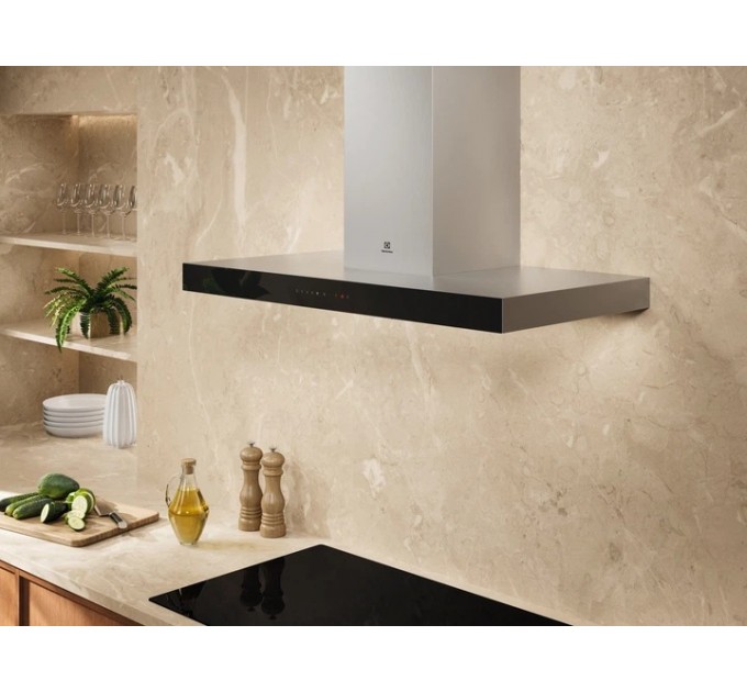 Electrolux hood chimney, 90cm, 730m.cub/h, Hob2hood, inox