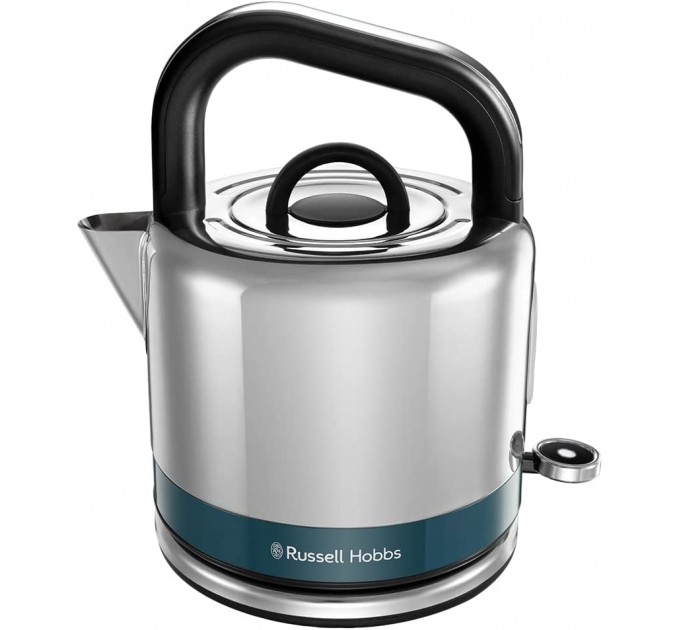 Електрочайник Russell Hobbs Distinctions Black 1.5л, Strix, метал, сріблясто-синій