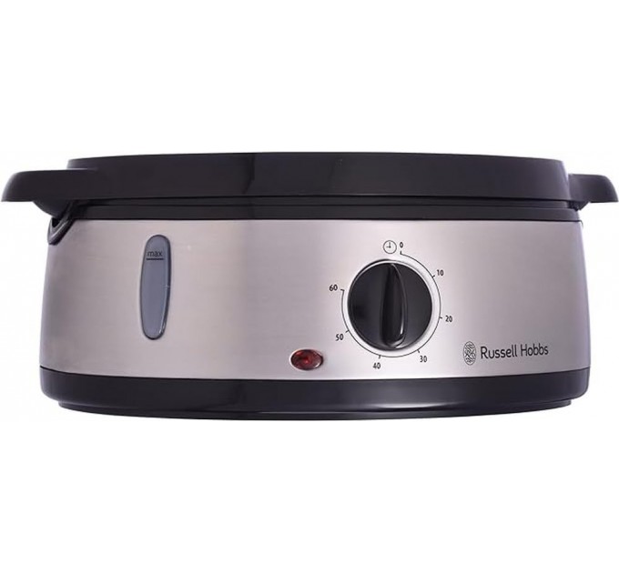 Пароварка Russell Hobbs Cook&Home 800Вт, чаша-3/3/3л, резервуар для воды -1л, механическое управл., 3 яруса, металл/пластик, черный